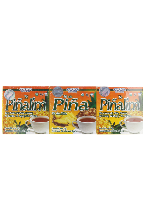 OFERTA 1 TÉ PIÑA C/15 SOB DE 3 GR C/U + 2 TÉ PIÑALIM TÉ A BASE DE PIÑA, LINAZA, TÉ VERDE, TÉ ROJO Y TÉ BLANCO C/15 SOB DE 3 GR C/U