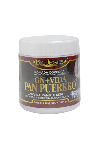 POMADA CORPORAL CON FORMULACIÓN HERBAL TRADICIONAL GN+VIDA PAN PUERKKO C/ 125 GR.  GN+VIDA PAN PUERKKO OINTMENT WITH TRADITIONAL HERBAL FORMULATION.