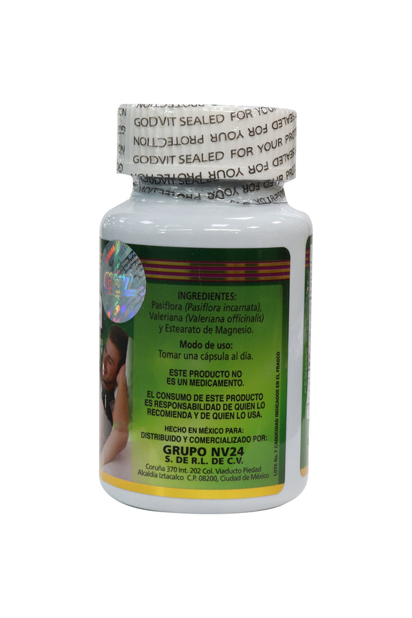 CAPS. PAZIFILINA C/30 DE 500 MG C/U. A BASE DE PASIFLORA, VALERIANA Y MAGNESIO.
