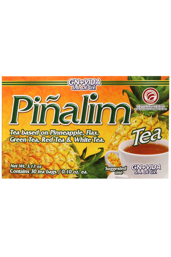 TÉ PIÑALIM C/30 SOBRES DE 3 GR C/U . TÉ A BASE DE PIÑA, LINAZA, TÉ VERDE, TÉ ROJO Y TÉ BLANCO. CERTIFICADO DE CALIDAD HARPC.