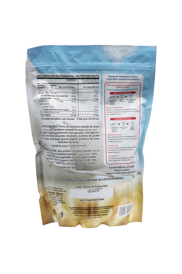 POLVO PARA PREPARAR BEBIDA DE SOYA NATURAL INSTANTÁNEA 1 KG. DELICIOSA,  0% COLESTEROL, 0% HARINA Y LIBRE DE LACTOSA. GARANTIA DE CÁLIDAD.