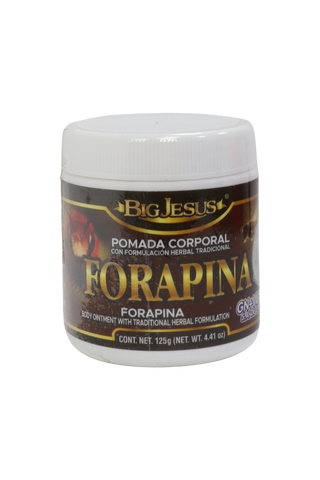 POMADA CORPORAL CON FORMULACIÓN HERBAL TRADICIONAL FORAPINA C/ 125 GR. FORAPINA  BODY OINTMENT WITH TRADITIONAL HERBAL FORMULATION.