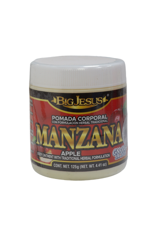 POMADA CORPORAL CON FORMULACIÓN HERBAL TRADICIONAL MANZANA C/ 125 GR.  APPLE OINTMENT WITH TRADITIONAL HERBAL FORMULATION.