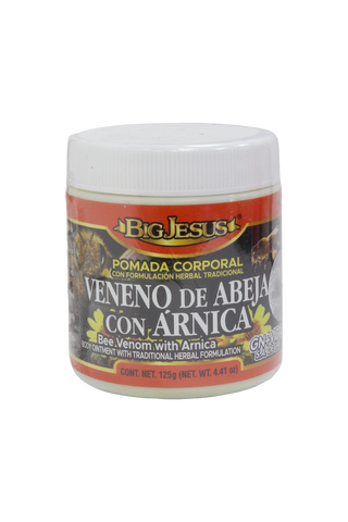 POMADA CORPORAL CON FORMULACIÓN HERBAL TRADICIONAL VENENO DE ABEJA CON ÁRNICA C/ 125 GR.  BEE VENOM WITH ARNICA BODY OINTMENT WITH TRADITIONAL HERBAL FORMULATION.