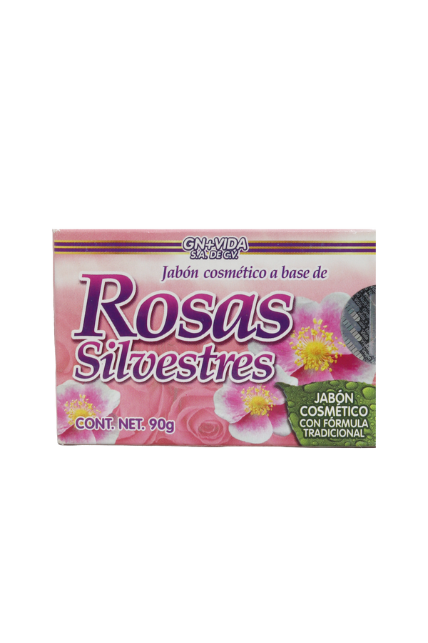 JABÓN COMSMÉTICO A BASE DE ROSAS SILVESTRES C/90 GR. JABÓN COSMÉTICO CON FORMULA TRAADICIONAL.