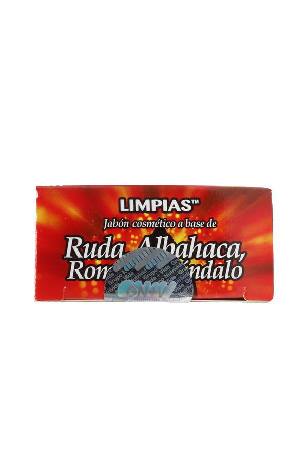 JABÓN COSMÉTICO LIMPIAS A BASE DE: RUDA, ALBAHACA, ROMERO Y SÁNDALO C/ 90 GR. JABÓN COSMÉTICO CON FÓRMULA TRADICIONAL.