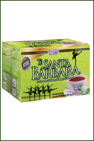 TÉ SANTA BÁRBARA C/30 SOBRES  DE 3GR C/U. TÉ A BASE DE TÉ VERDE, TÉ ROJO Y TÉ BLANCO.