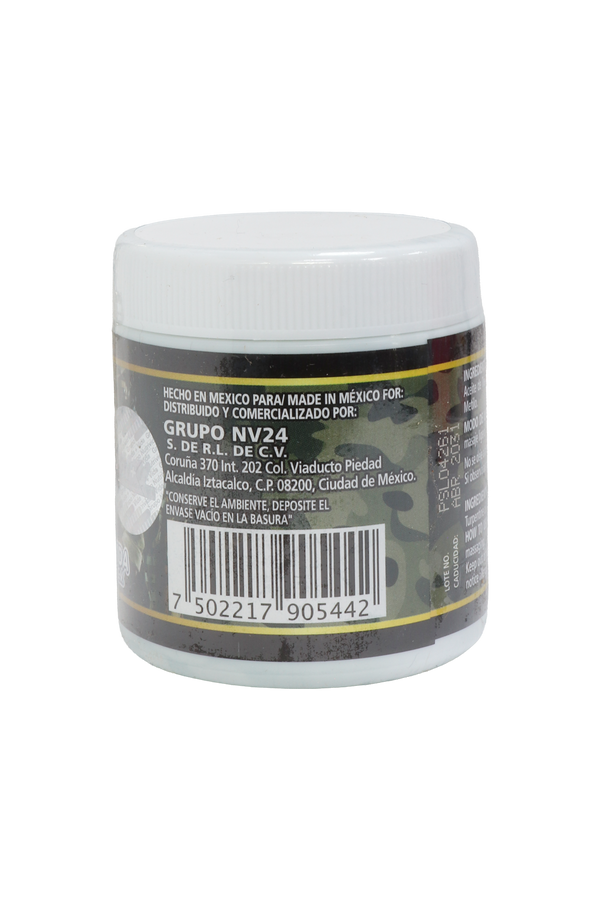 POMADA CORPORAL CON FORMULACIÓN HERBAL TRADICIONAL SOLDADO C/ 125 GR.  SOLDIER OINTMENT WITH TRADITIONAL HERBAL FORMULATION.