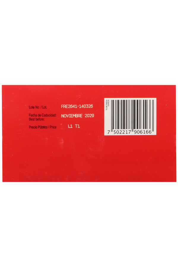 TÉ FRESA Y CEREZA C/30 SOBRES DE 3GR C/U. CERTIFICADO DE CALIDAD HARPC.