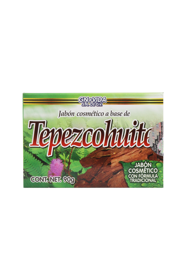 JABÓN COSMÉTICO A BASE DE TEPEZCOHUITE C/90 GR. JABÓN COSMÉTICO CON FÓRMULA TRADICIONAL.