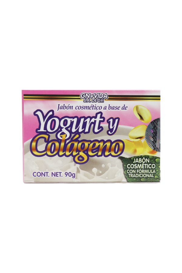 JABÓN COSMÉTICO A BASE DE YOGURTH Y COLAGENO C/ 90 GR. JABÓN COSMÉTICO CON FÓRMULA TRADICIONAL.