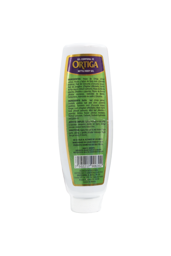 GEL CORPORAL DE ORTIGA CON 300 GR. ADICIONADO CON CENTELLA ASIATICA, CÚRCUMA, JENGIBRE,  AJO NEGRO MENTA Y ÁRNICA