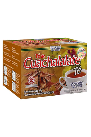 TÉ CUACHALALATE C/30 SOBRES DE 3GR C/U. CERTIFICADO DE CALIDAD HARPC.