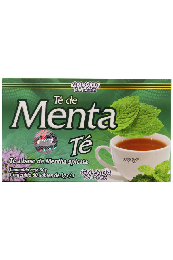 TÉ DE MENTA C/30 SOBRES DE 3GR C/U. TÉ A BASE DE MENTHA SPICATA. CERTIFICADO DE CALIDAD HARPC.