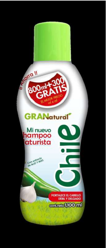 SHAMPOO GRAN NATURAL CHILE CON AJO 1100ML