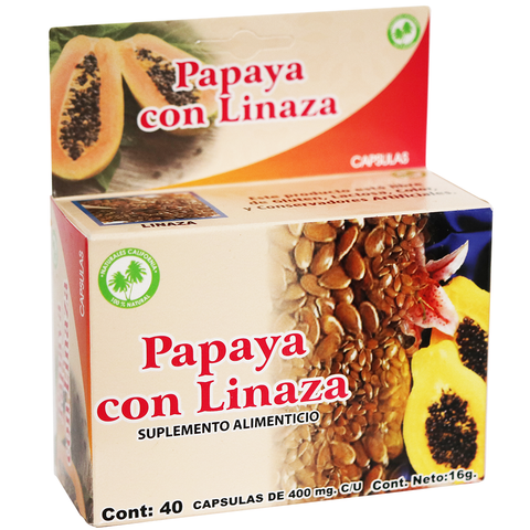CAPS. PAPAYA Y LINAZA C/40